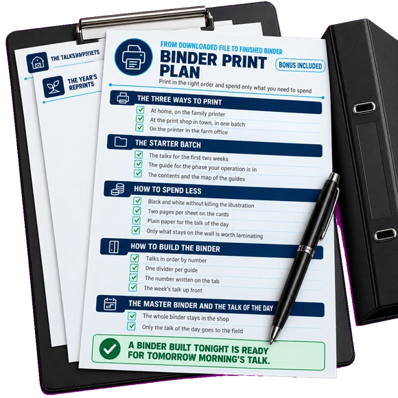 Bonus 5, Binder Print Plan
